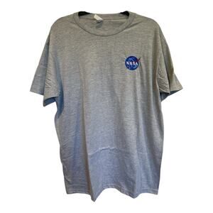 NASA Embroidered Patch Short Sleeve Gray T-Shirt NEW Large